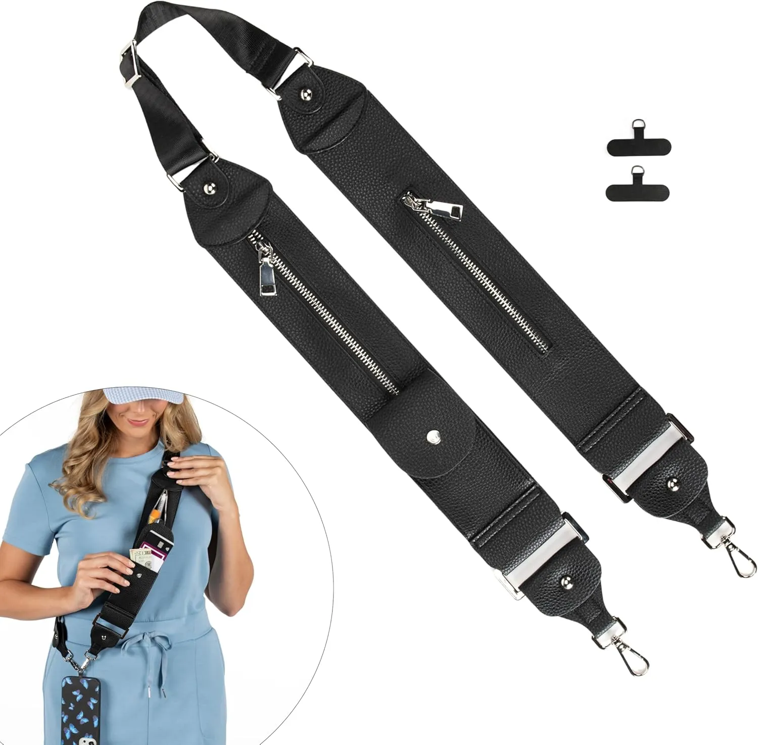 | Stashie Faux Leather | Cell Phone Crossbody Storage Strap | For Travel, Hiking, Concerts, Sporting Events