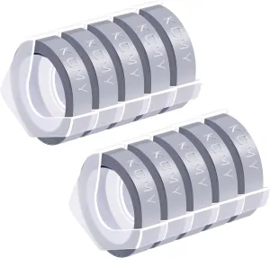 10 Pack Compatible for Dymo 520104 3D Plastic Embossing Label 3/8'' x 9.8' White on Silver Emboss Tape for Organizer Xpress Pro 1570 1595, MoTEX E101 E404 Label Makers