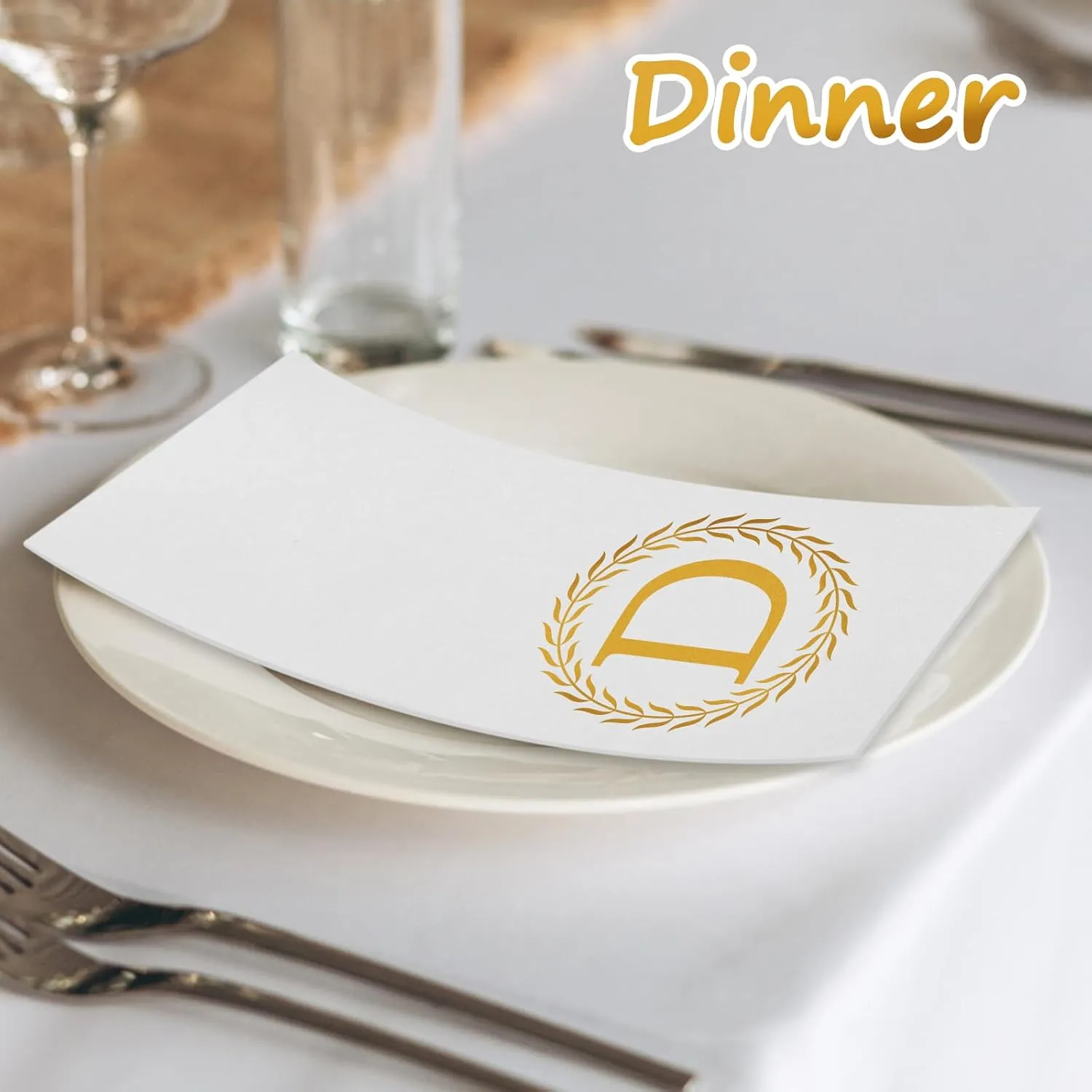 100 Gold Monogram Disposable Napkins - Letter D Hand Towels Decorative, Dinner Napkins for Guest, Monogrammed Hand Towels for Bathroom Wedding Birthday Party Baby Shower