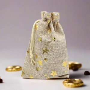 10x14 CM | Original  Printed | Printed Potli Jute Bag | Gift Return Gifts Bags |  Drawstring Bags | Pack Of 10