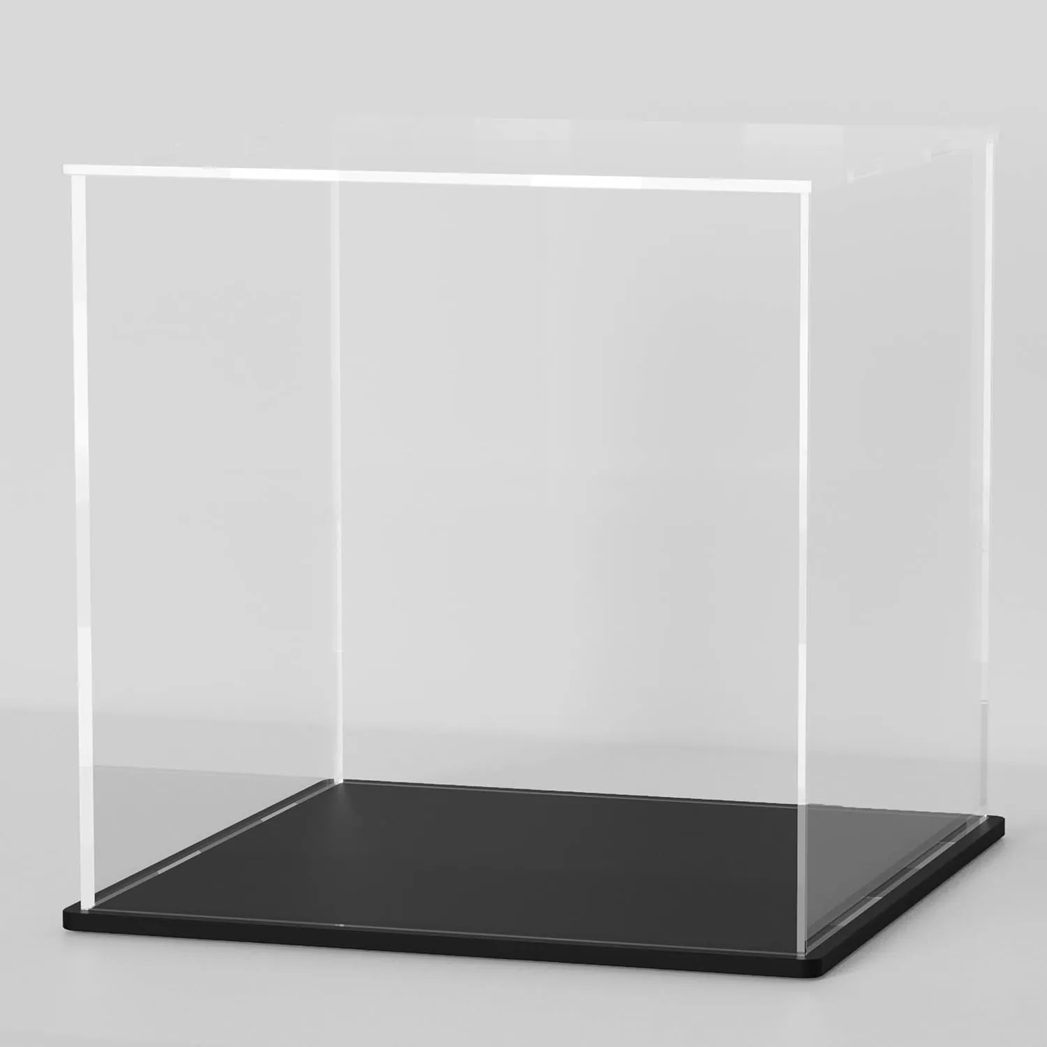 11 Inch Acrylic Case for Display, Clear Display Acrylic Box for Collectibles, Alternative Glass Case with Matt Black Stand for Display Action Figures