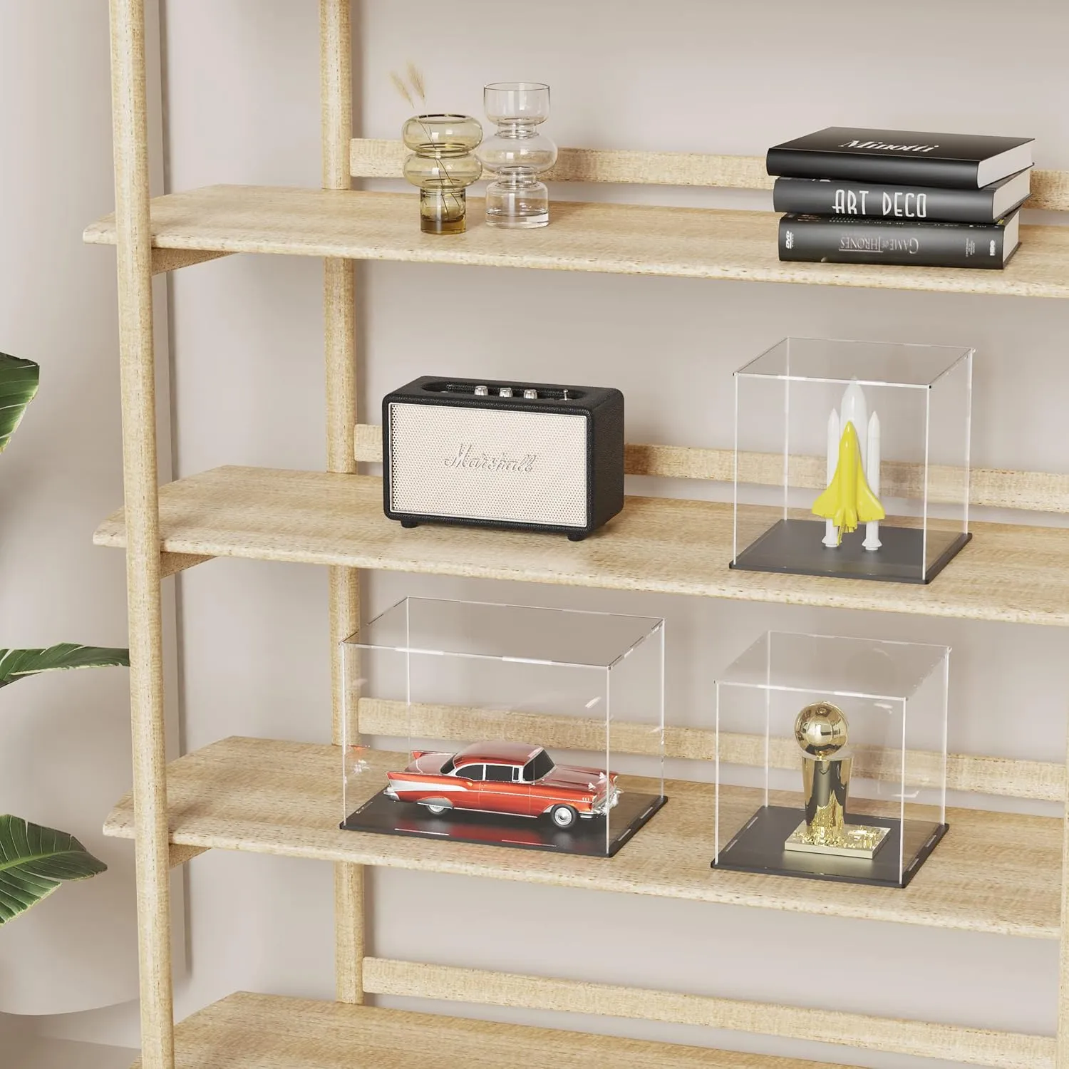 11 Inch Acrylic Case for Display, Clear Display Acrylic Box for Collectibles, Alternative Glass Case with Matt Black Stand for Display Action Figures