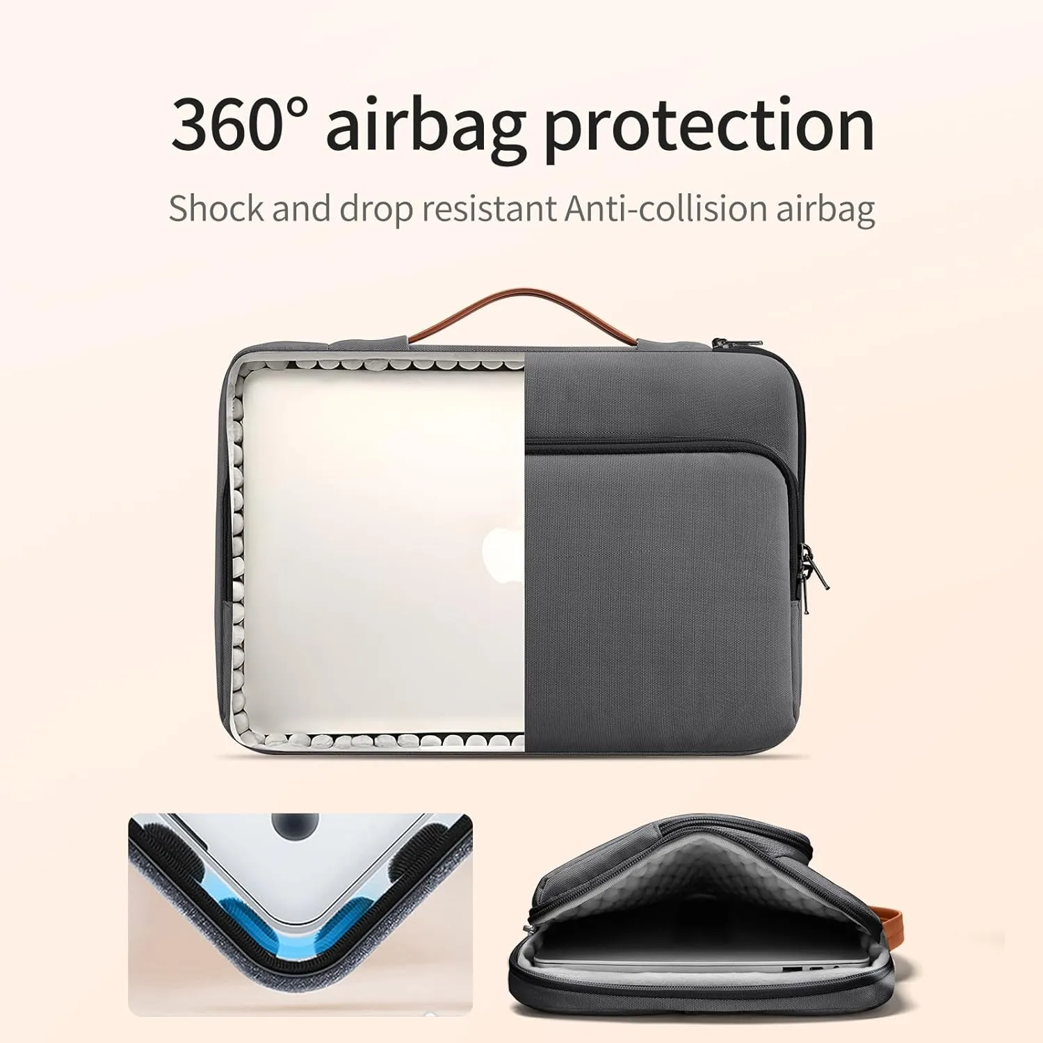 13 14.5 Inch Laptop Bag, 360° Padded Protection Airbag, Waterproof Laptop Sleeve, Compatible with HP Lenovo MacBook Dell, Gift for Men & Women