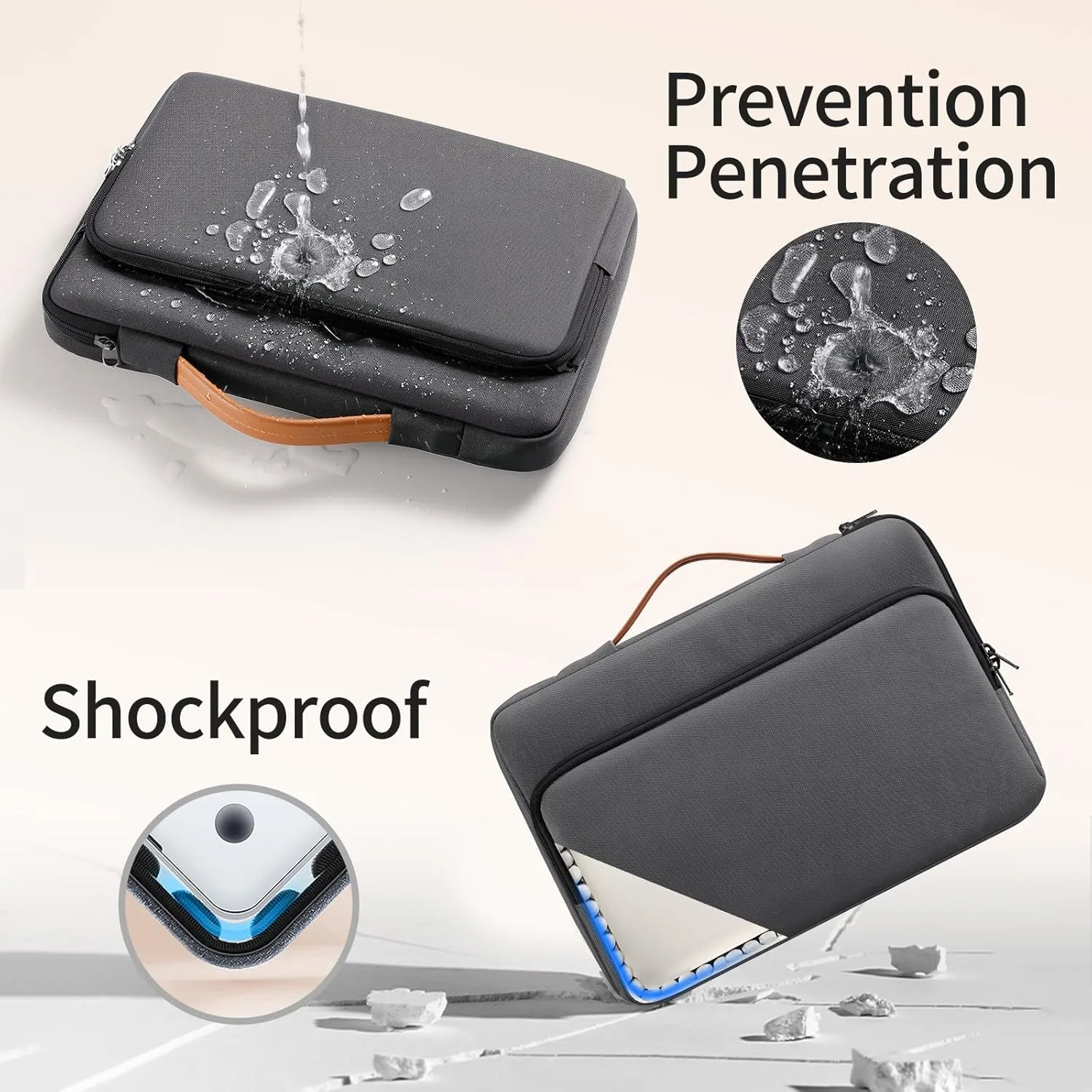 13 14.5 Inch Laptop Bag, 360° Padded Protection Airbag, Waterproof Laptop Sleeve, Compatible with HP Lenovo MacBook Dell, Gift for Men & Women