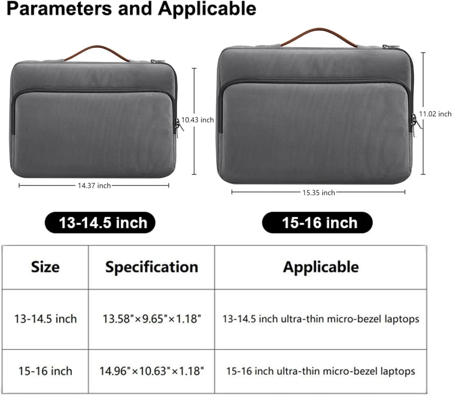 13 14.5 Inch Laptop Bag, 360° Padded Protection Airbag, Waterproof Laptop Sleeve, Compatible with HP Lenovo MacBook Dell, Gift for Men & Women