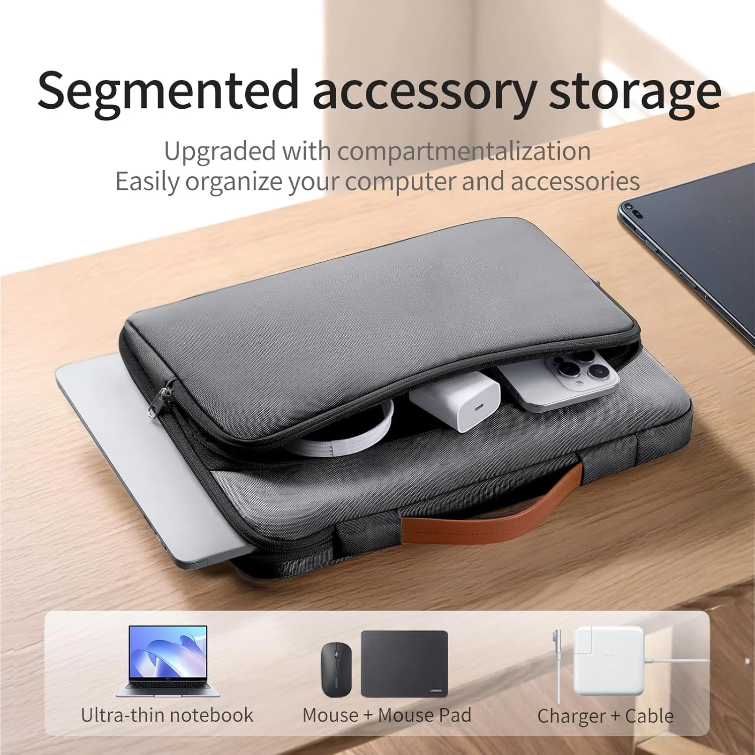 13 14.5 Inch Laptop Bag, 360° Padded Protection Airbag, Waterproof Laptop Sleeve, Compatible with HP Lenovo MacBook Dell, Gift for Men & Women