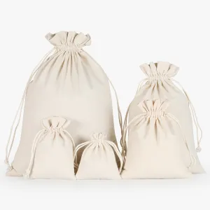 18cm Medium Wholesale Soft 100% Cotton Drawstring Bags