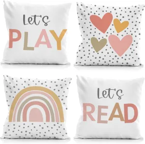 18X18 Pillow Cover Set of 4,Throw Pillow Cover for Bedroom,Throw Pillowcase for Couch,Pillow Cover Decorative063, White