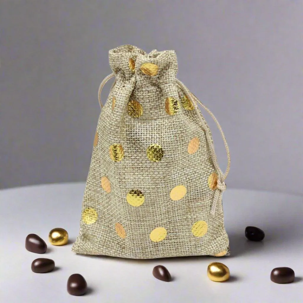 18x24 CM | Original Printed | Printed Potli Jute Bag | Gift Return Gifts Bags |  Drawstring Bags | Pack Of 10