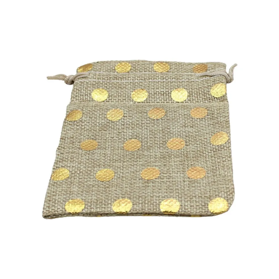 18x24 CM | Original Printed | Printed Potli Jute Bag | Gift Return Gifts Bags |  Drawstring Bags | Pack Of 10