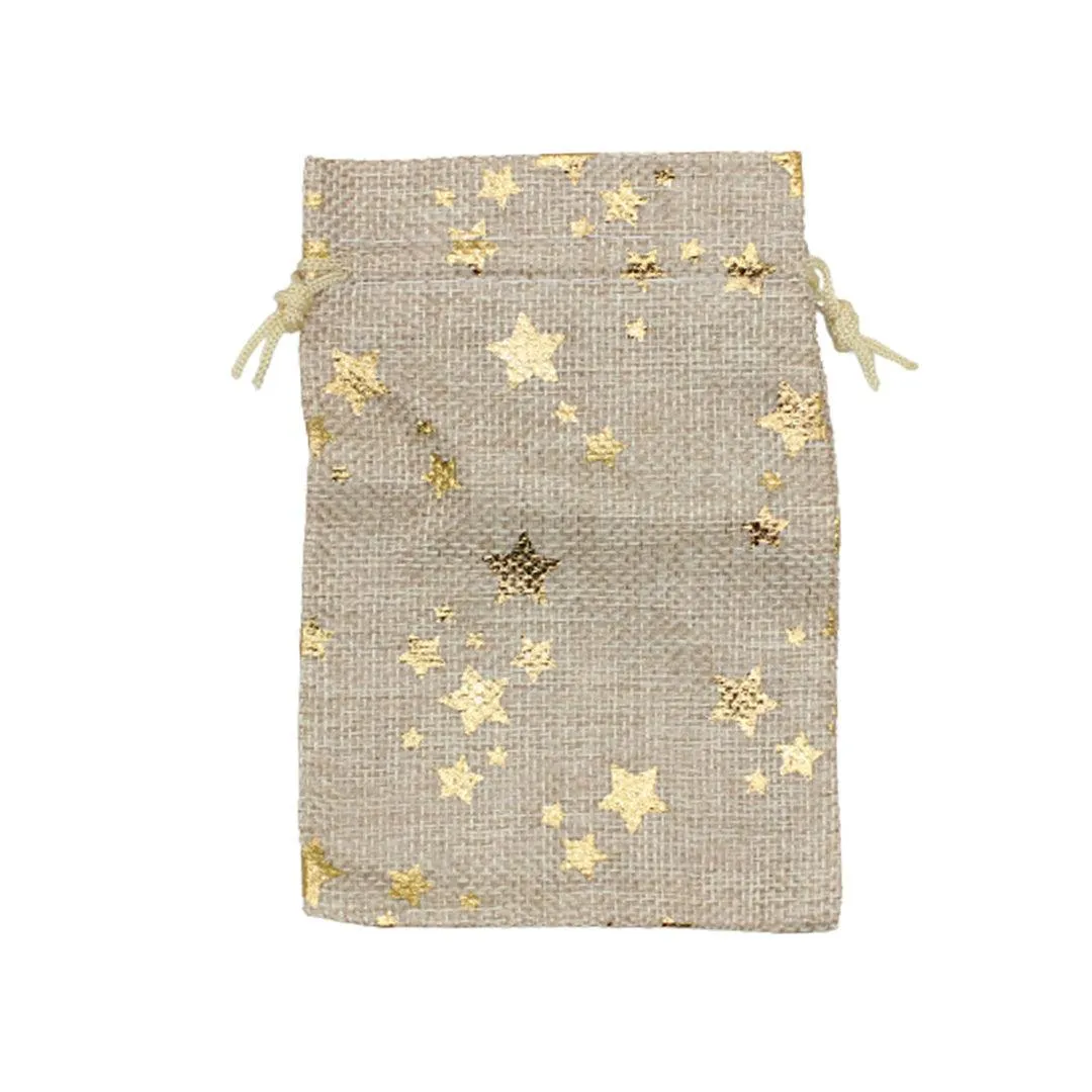 18x24 CM | Original Printed | Printed Potli Jute Bag | Gift Return Gifts Bags |  Drawstring Bags | Pack Of 10