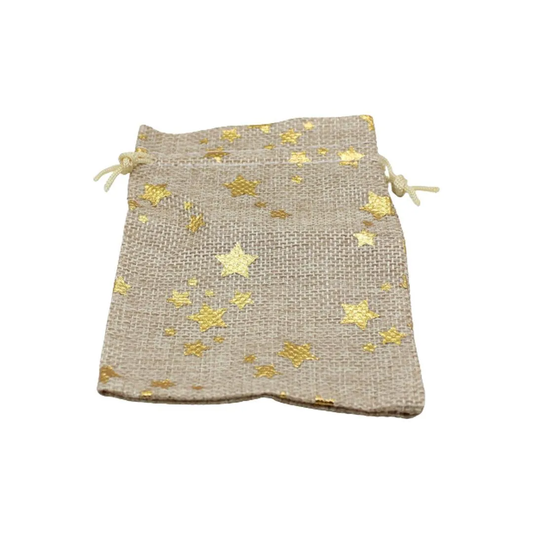 18x24 CM | Original Printed | Printed Potli Jute Bag | Gift Return Gifts Bags |  Drawstring Bags | Pack Of 10
