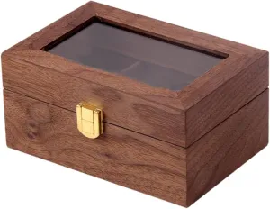 1pc Retro Watch Display Box Slot Jewelry Storage Case Transparent Window Practical and Wear-resistant Design for Watch and Organization