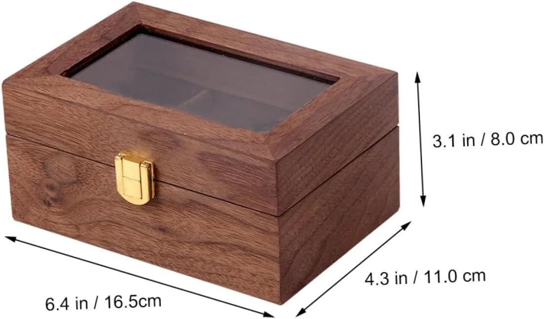 1pc Retro Watch Display Box Slot Jewelry Storage Case Transparent Window Practical and Wear-resistant Design for Watch and Organization