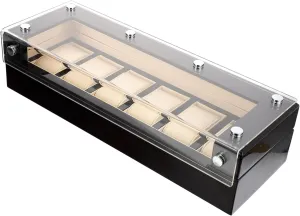 1pc Vintage Watch Storage Box Slot Organizer for Men Watch Display Case Transparent Cover Elegant Design for Jewelry