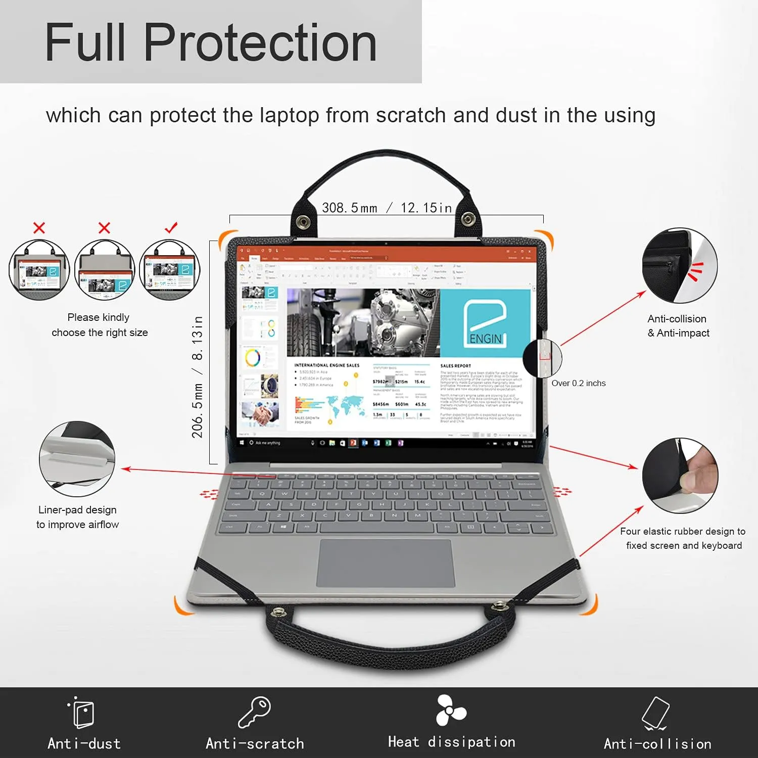 2 in 1 Protective Case Cover   Portable Bag for 13.3" Lenovo Yoga 6 13ARE05 & Google Pixelbook Go & HP Pavilion 13-bbXXXX Laptop[NOT fit Google Pixelbook 12.3/HP Pavilion 13-anXXXX],Black
