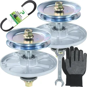 2 Pack Pre-Greased 1001046 Spindle Assembly with 92851MA Pulley 37X62MA Belt Replaces Murray 492574ma Spindle Assembly, 092574, 94129MA, 092851MA, 037X62A for 40 Inch Cut Lawn Tractors
