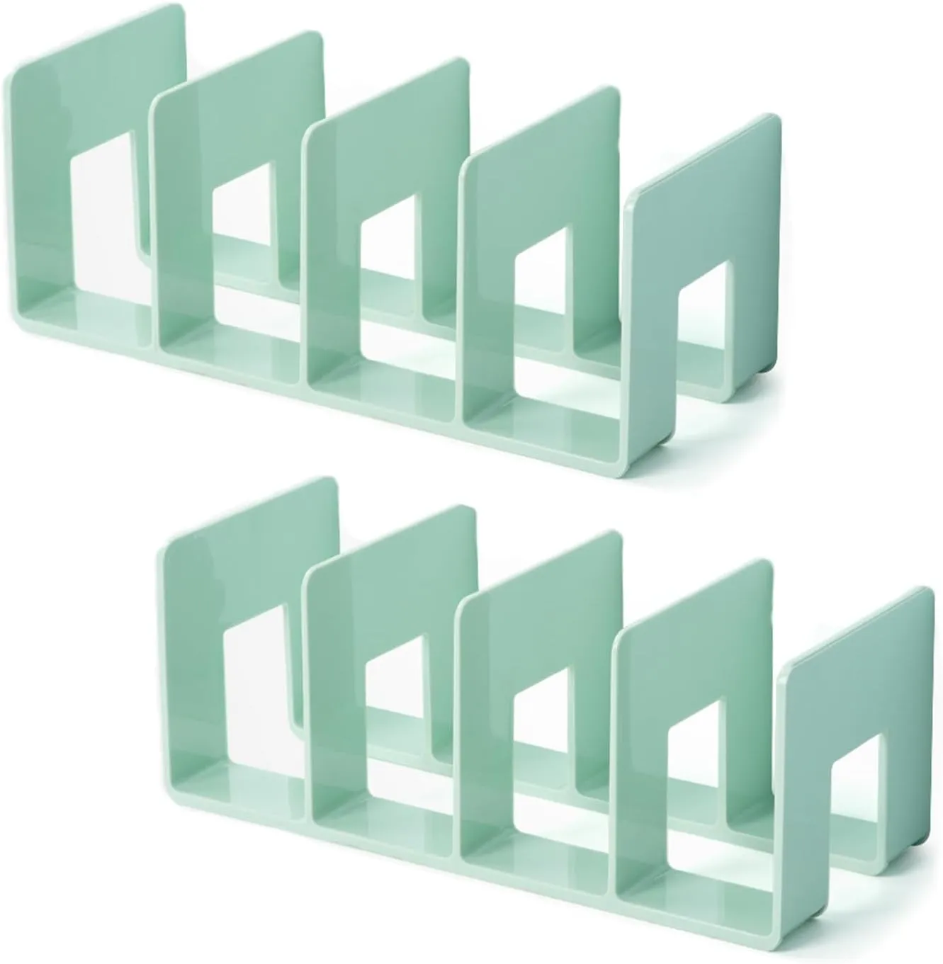2 Pcs Purse Organizer for Closet, Acrylic Clear Purse Storage Organizers, Closet Organizers and Storage Purse Handbag Divider Holder, 4 Sections Purse Organizers Dividers in Bedroom Office (green)