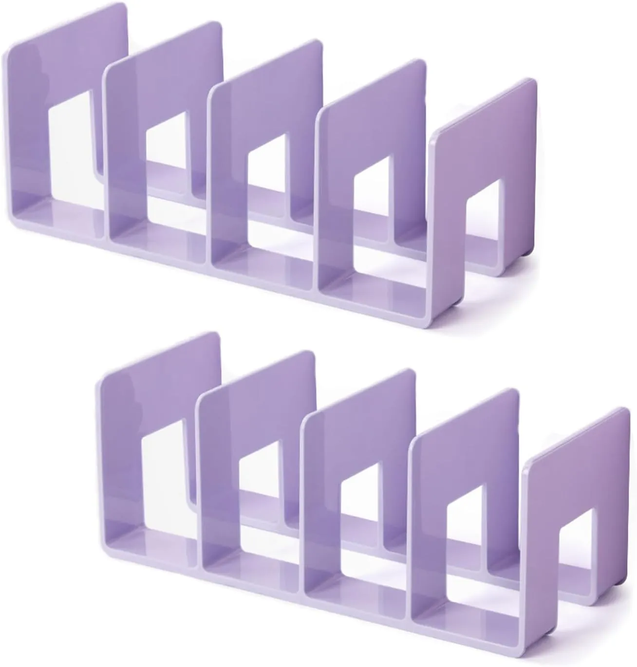 2 Pcs Purse Organizer for Closet, Acrylic Clear Purse Storage Organizers, Closet Organizers and Storage Purse Handbag Divider Holder, 4 Sections Purse Organizers Dividers in Bedroom Office (purple)