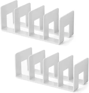 2 Pcs Purse Organizer for Closet, Acrylic Clear Purse Storage Organizers, Closet Organizers and Storage Purse Handbag Divider Holder, 4 Sections Purse Organizers Dividers in Bedroom Office (white)