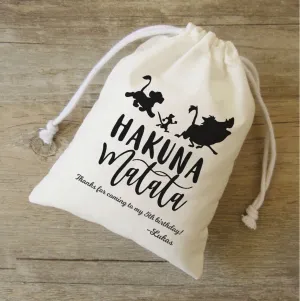 20-100 Sets of Hakuna Matata favor bag,lion king party favor bags,lion king gift bag,disney drawstring bag,lion king gifts,lion king party