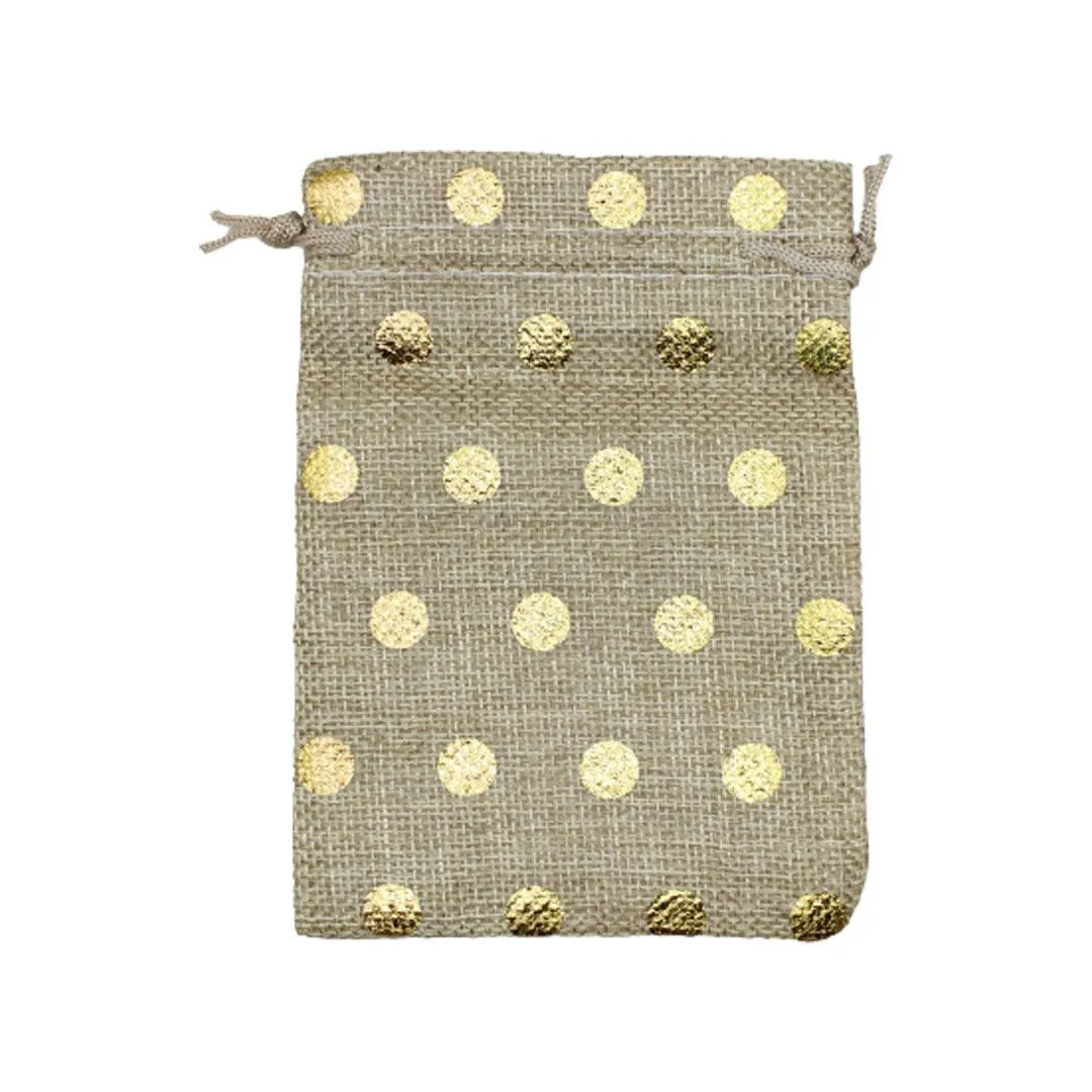 22x31 CM | Original Printed | Printed Potli Jute Bag | Gift Return Gifts Bags |  Drawstring Bags | Pack Of 10