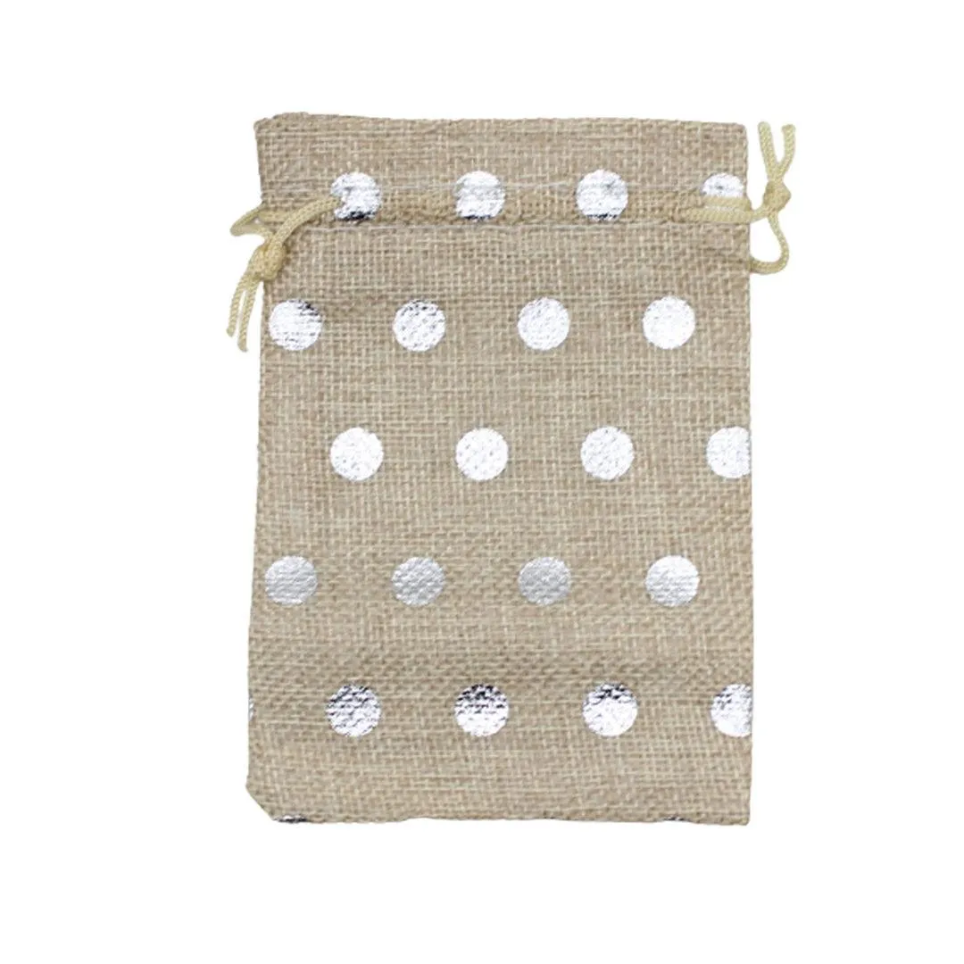 22x31 CM | Original Printed | Printed Potli Jute Bag | Gift Return Gifts Bags |  Drawstring Bags | Pack Of 10