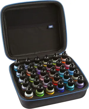 2TUFF Alcohol Ink Storage Case and Paint Carry Case - Fits up to 30 bottles - Alcohol Ink Case and Miniature Paint Organizer for Ink and Paints with Foam Insert and Inner Storage Pocket