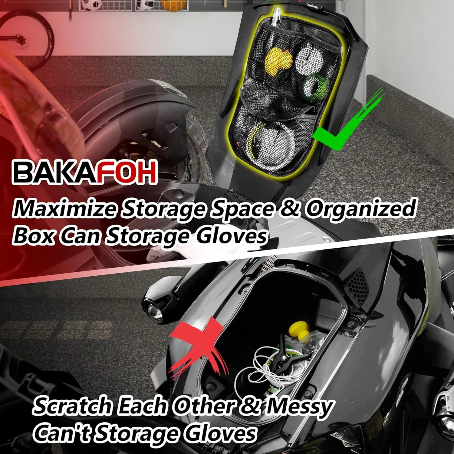 3 Mesh Pockets Front Trunk Lid Organizer Frunk Tool Storage Bag For Can Am Ryker 600 900 Sport Rally Edition 2019-2025 Accessories (Black Style)
