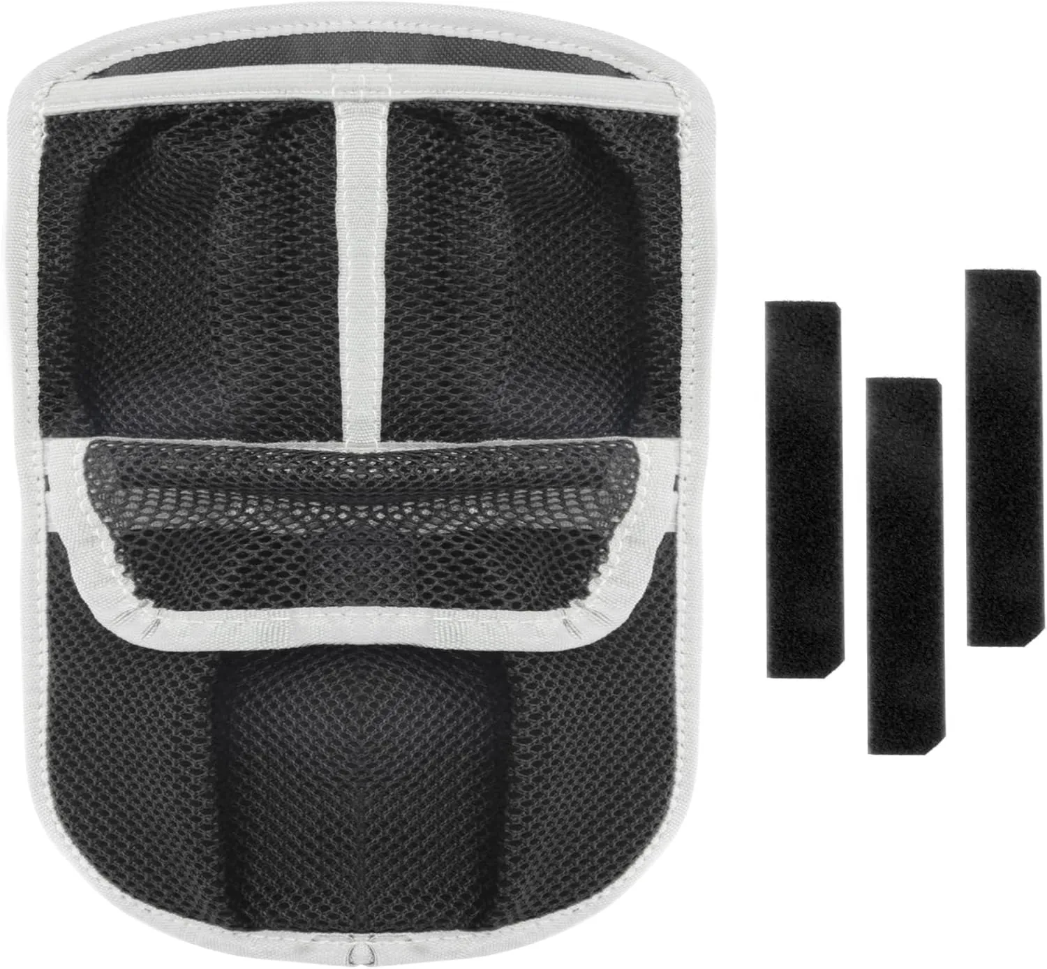 3 Mesh Pockets Front Trunk Lid Organizer Frunk Tool Storage Bag For Can Am Ryker 600 900 Sport Rally Edition 2019-2025 Accessories (Black w/Gray Piping)