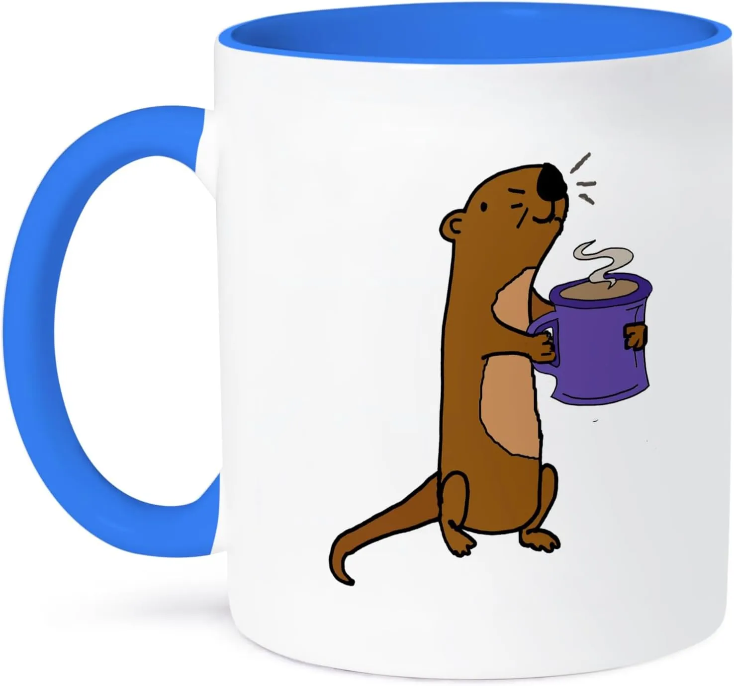 3dRose mug_255712_6 Funny Cute Sea Otter Drinking Coffee Mug, 11 oz