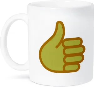 3dRose Thumbs Up Emoji Mug, 11 oz