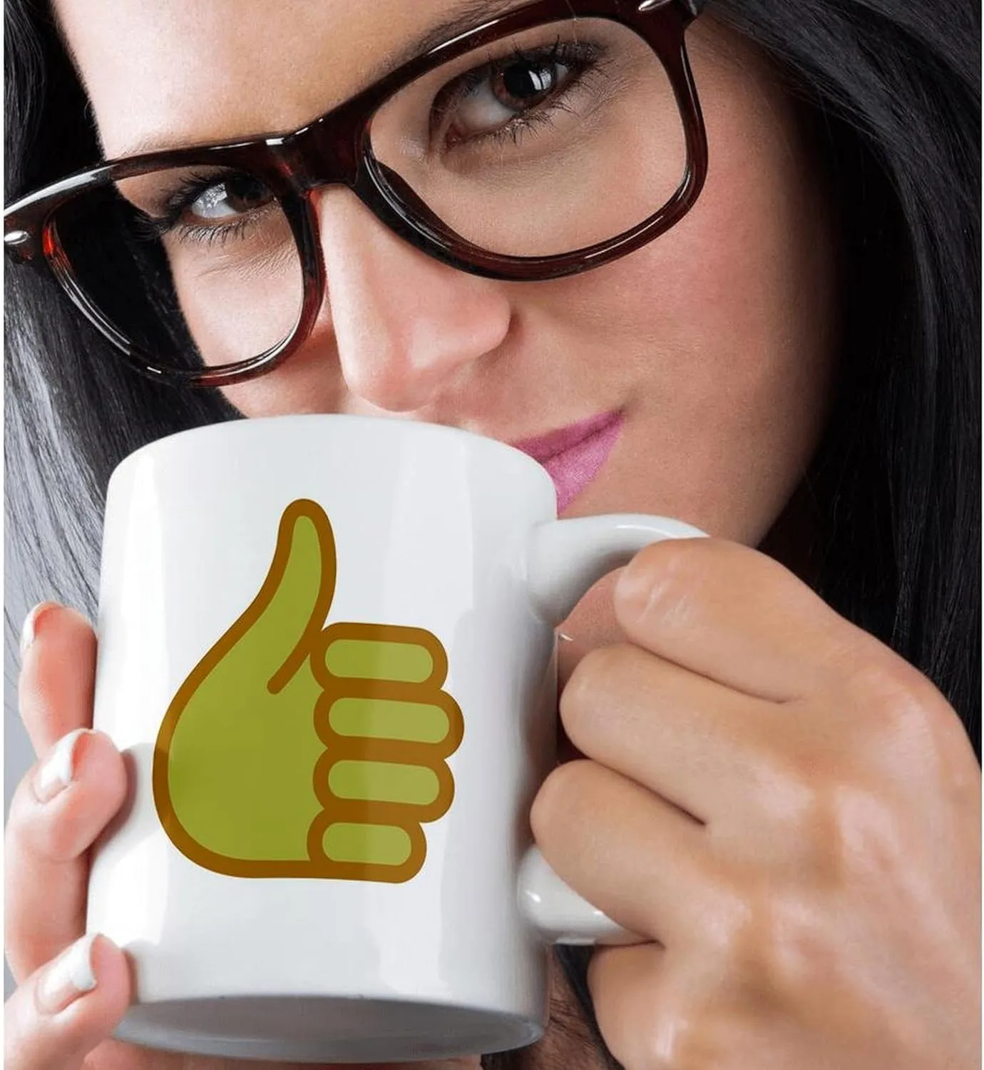 3dRose Thumbs Up Emoji Mug, 11 oz