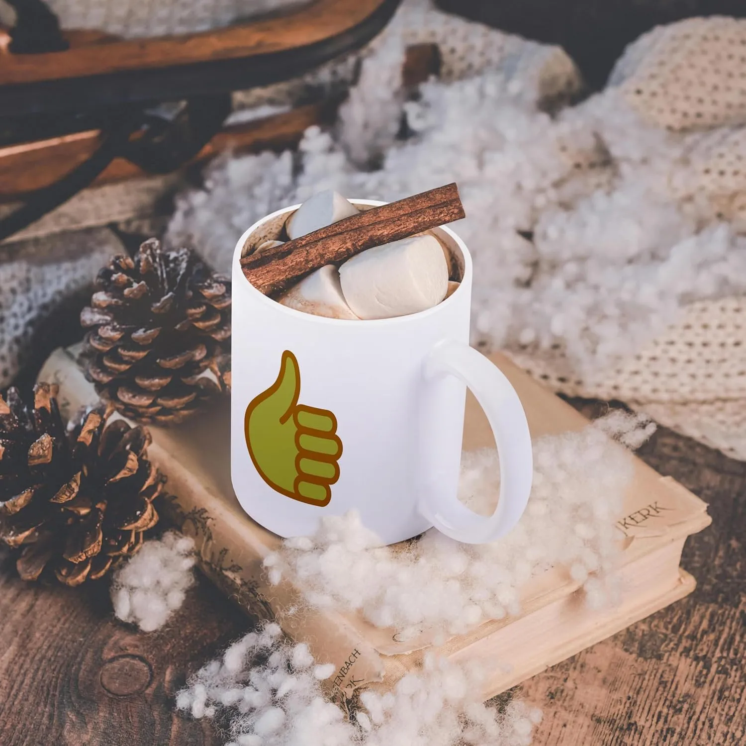 3dRose Thumbs Up Emoji Mug, 11 oz