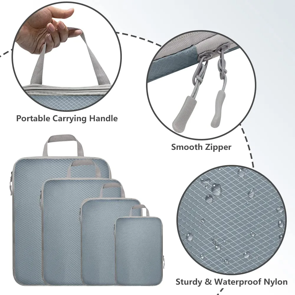 4 Pack Expandable Compression Packing Cubes for Blue HLC084