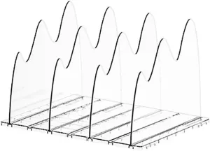 4 Shelf Dividers 3 Slots Purse Organizer for Closet Organization, Adjustable Acrylic Purse Organizer for Closet, Handbag Separators Storage Organizer Bookshelf Separator Dividers in Bedroom, Office