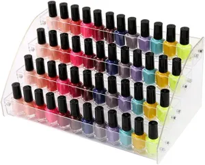 4 Tiers Makeup Holder Tiered Acrylic Organizer for Lipstick Nail Polishes Eye Shadow Toy Collection Dresser Reagent Container Retail E ssential Oils Liquids Paint Oil Bottle Display Rack Stand Station