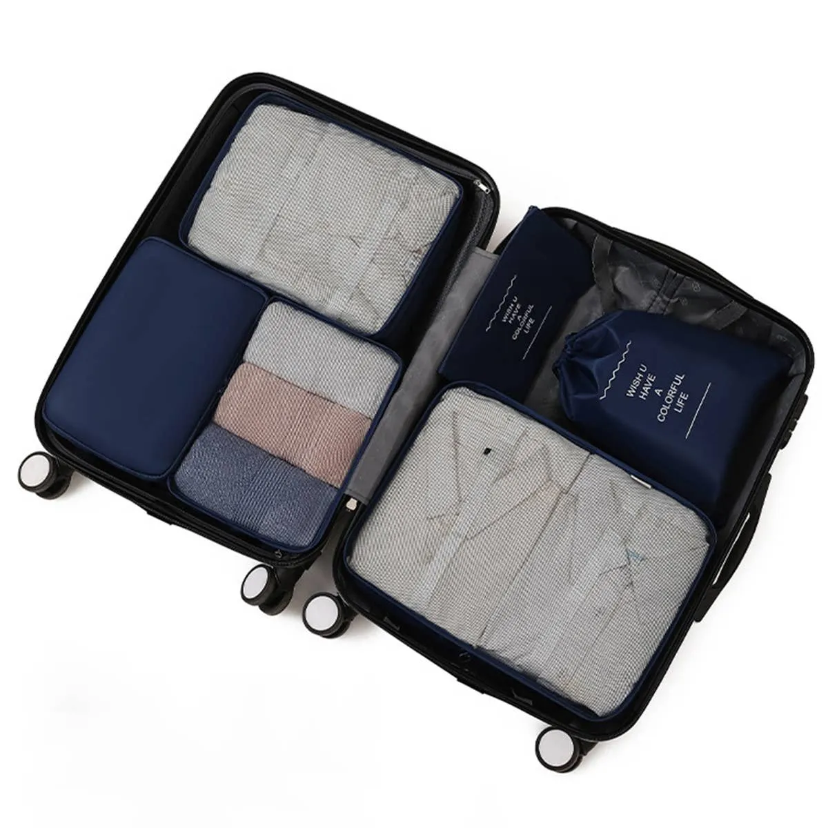 6 SET PACKING CUBES FOR SUITCASES_CWAB0542: WHITE