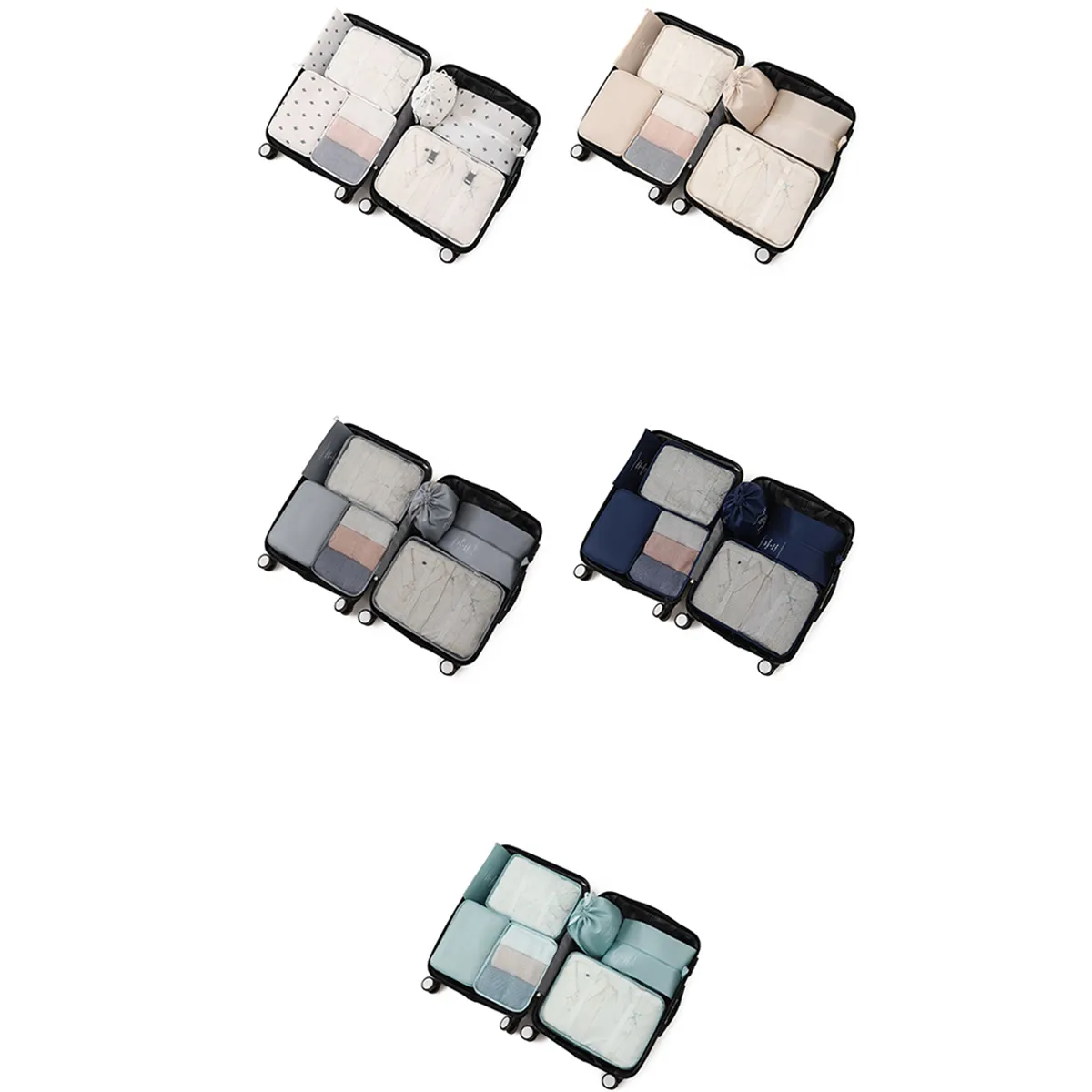 6 SET PACKING CUBES FOR SUITCASES_CWAB0542: WHITE
