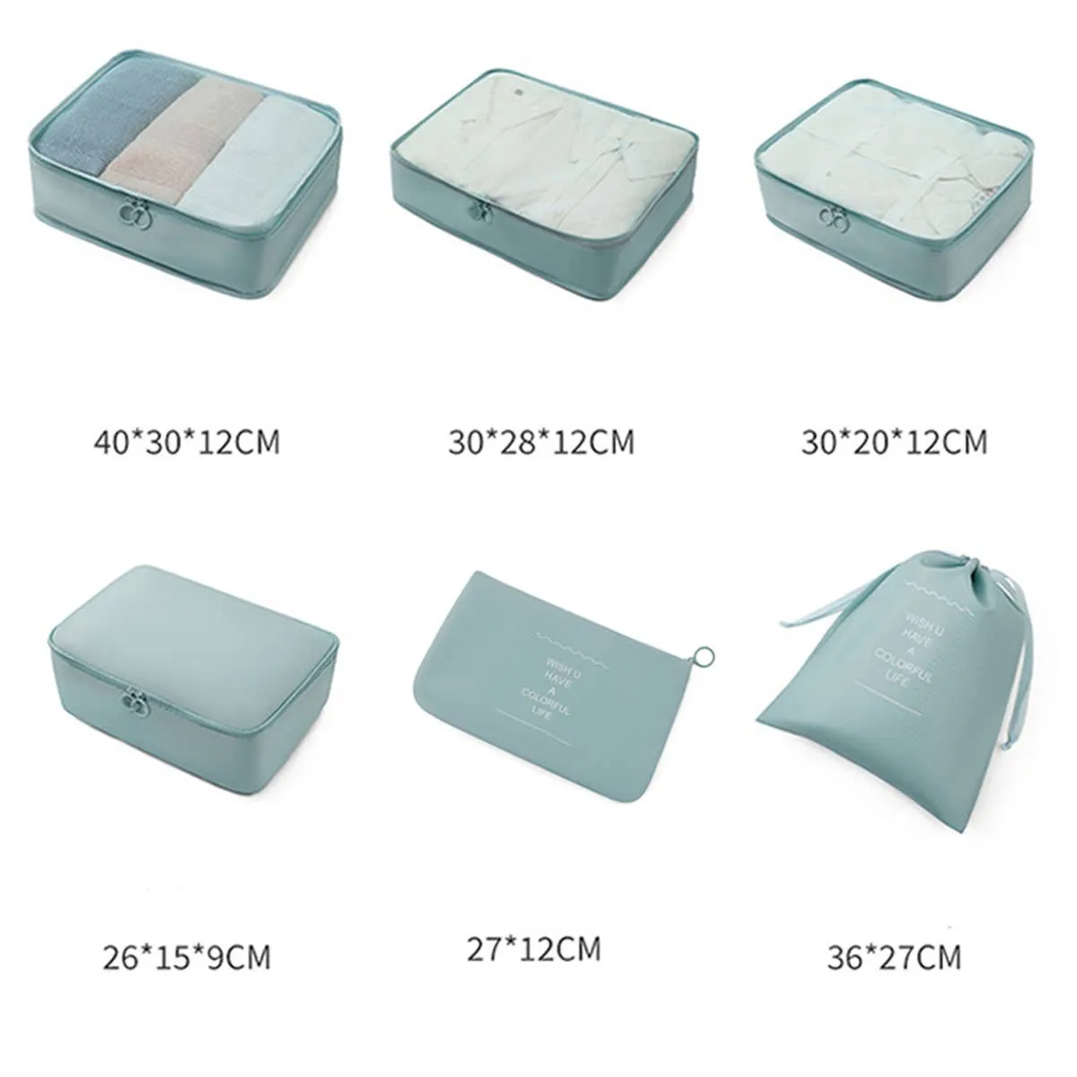 6 SET PACKING CUBES FOR SUITCASES_CWAB0542: WHITE