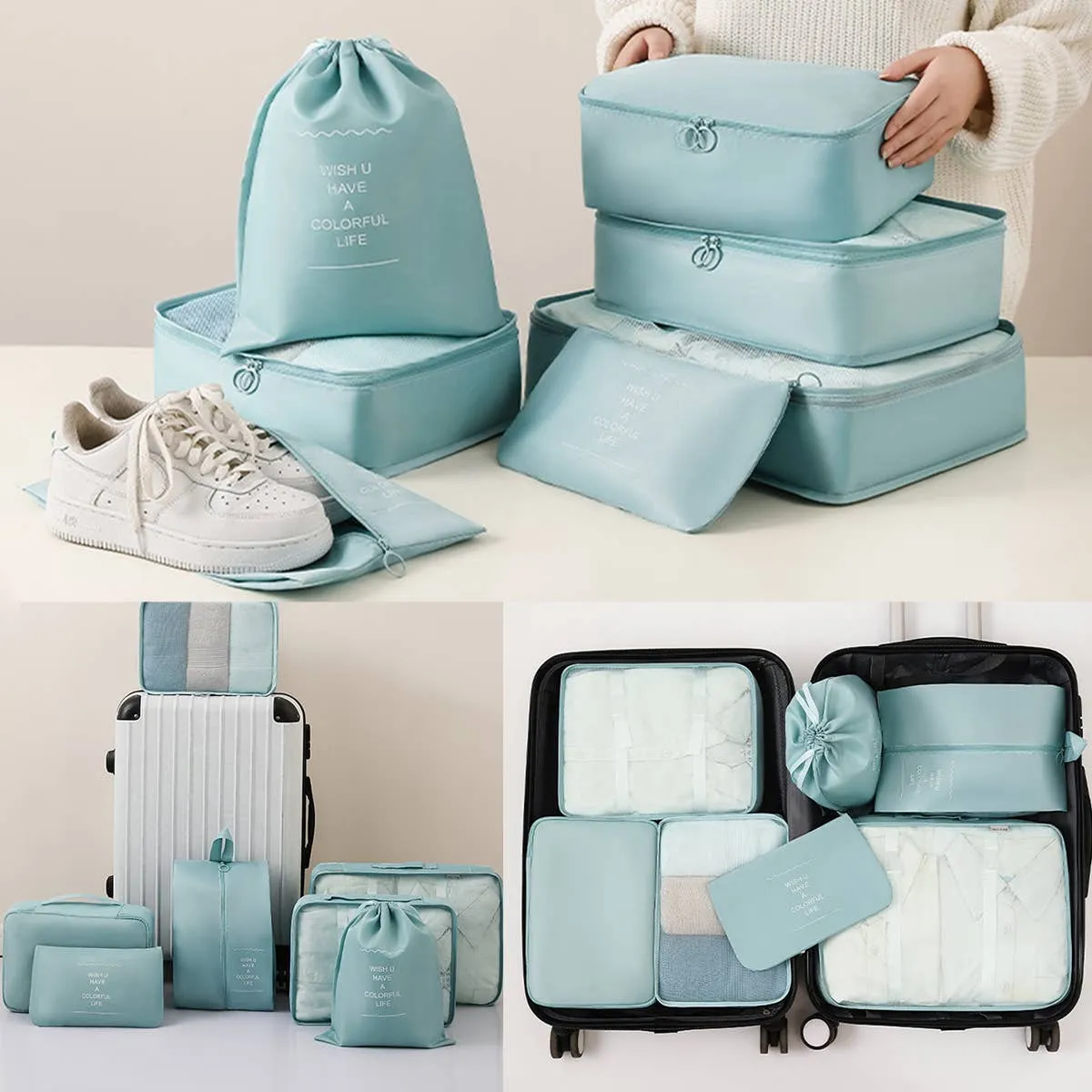 6 SET PACKING CUBES FOR SUITCASES_CWAB0542: WHITE