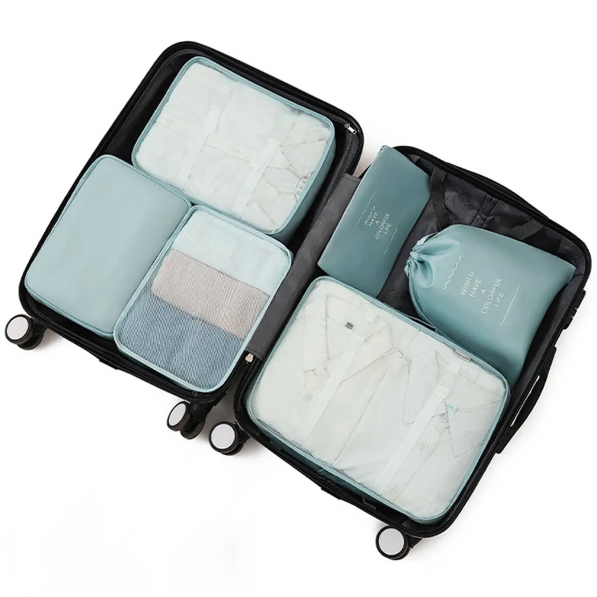 6 SET PACKING CUBES FOR SUITCASES_CWAB0542: WHITE