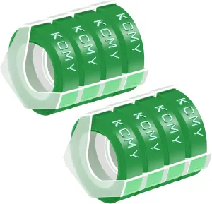 8 Pack Compatible for Dymo 520103 3D Plastic Embossing Label 3/8'' x 9.8' White on Green Emboss Tape for Organizer Xpress Pro 1570 1595, MoTEX E101 E404 Label Makers