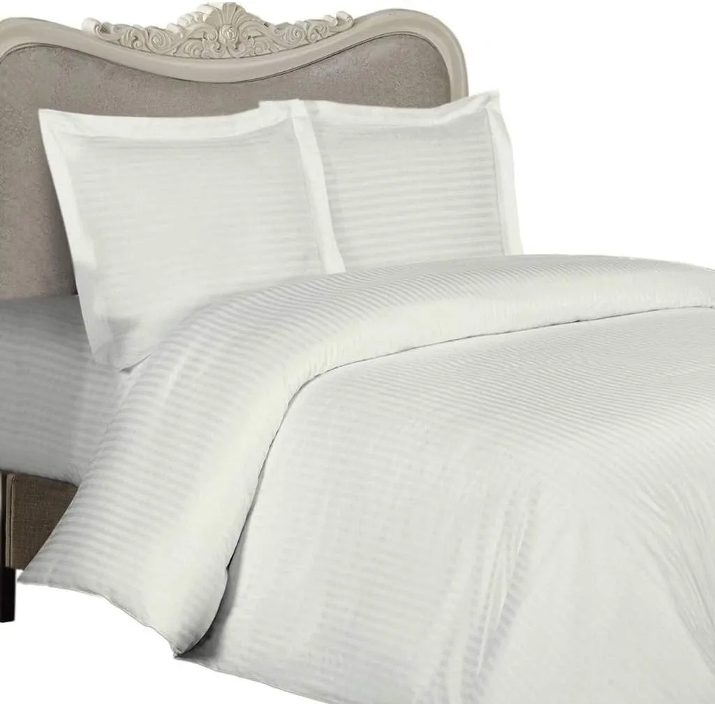 8PC ITALIAN 600TC Egyptian Cotton DOWN ALTERNATIVE COMFORTER Bed in a Bag - Sheet, Duvet Queen Ivory St