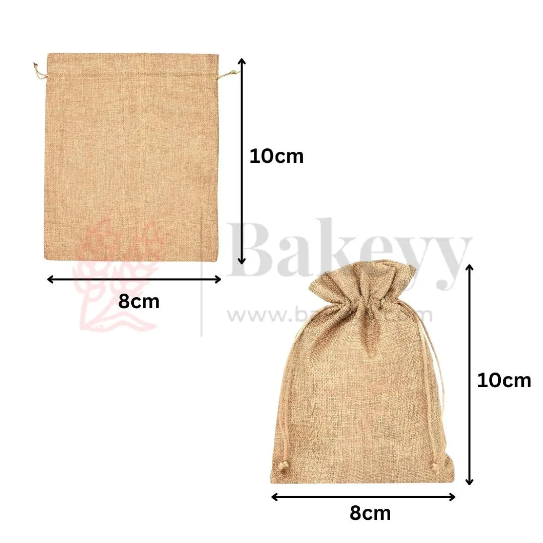 8x10 CM | Jute Potli Bag | Gift Return Gifts Bags| Natural Jute Colour | Drawstring Bags