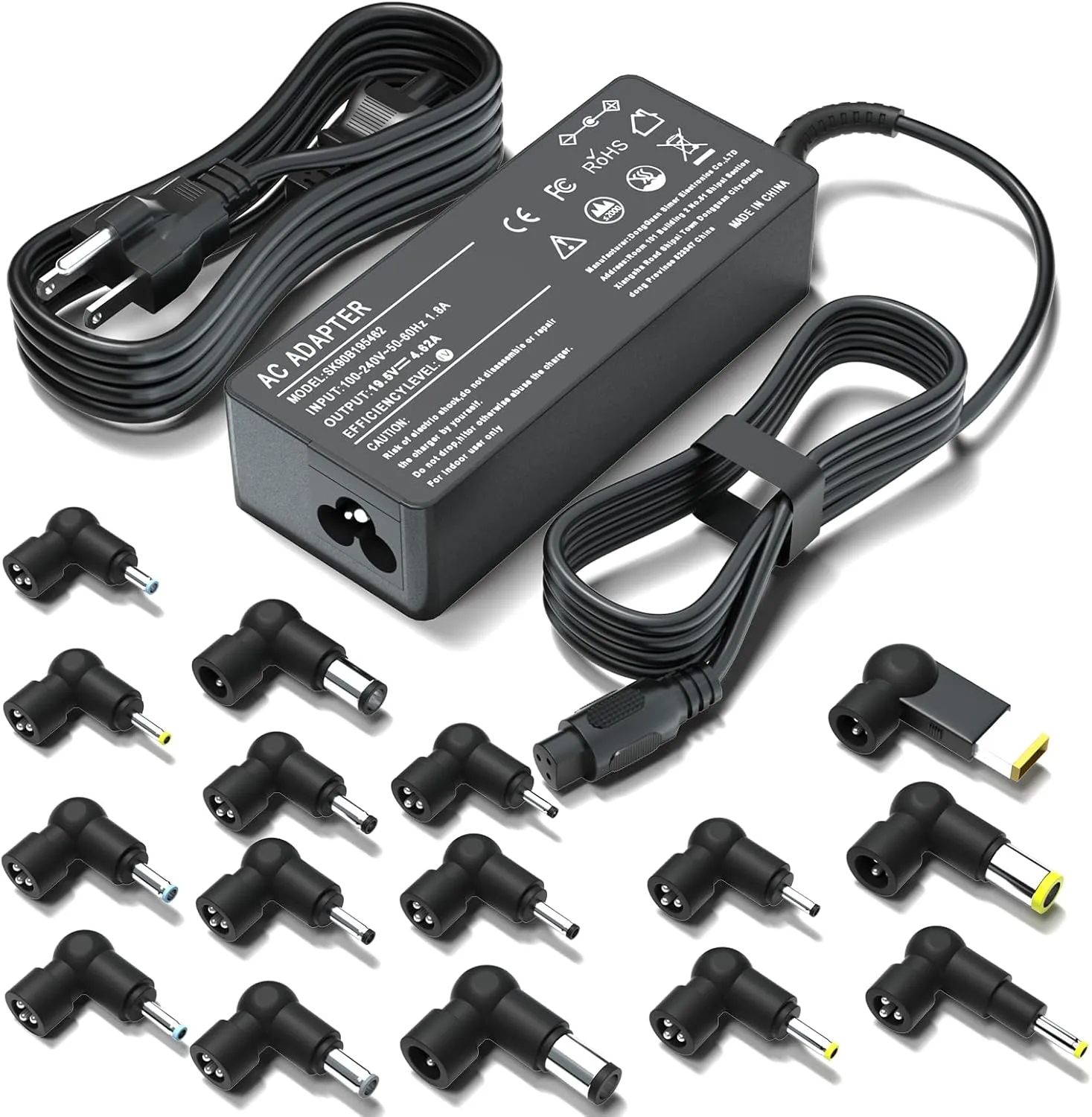 90W 16Tips Universal Laptop Charger - Fit for HP Dell Acer Asus Lenovo Samsung LG IBM Google Toshiba Sony Fujitsu MacBook Pro Gateway Notebook Ultrabook Chromebook Power Adapter Supply Cord
