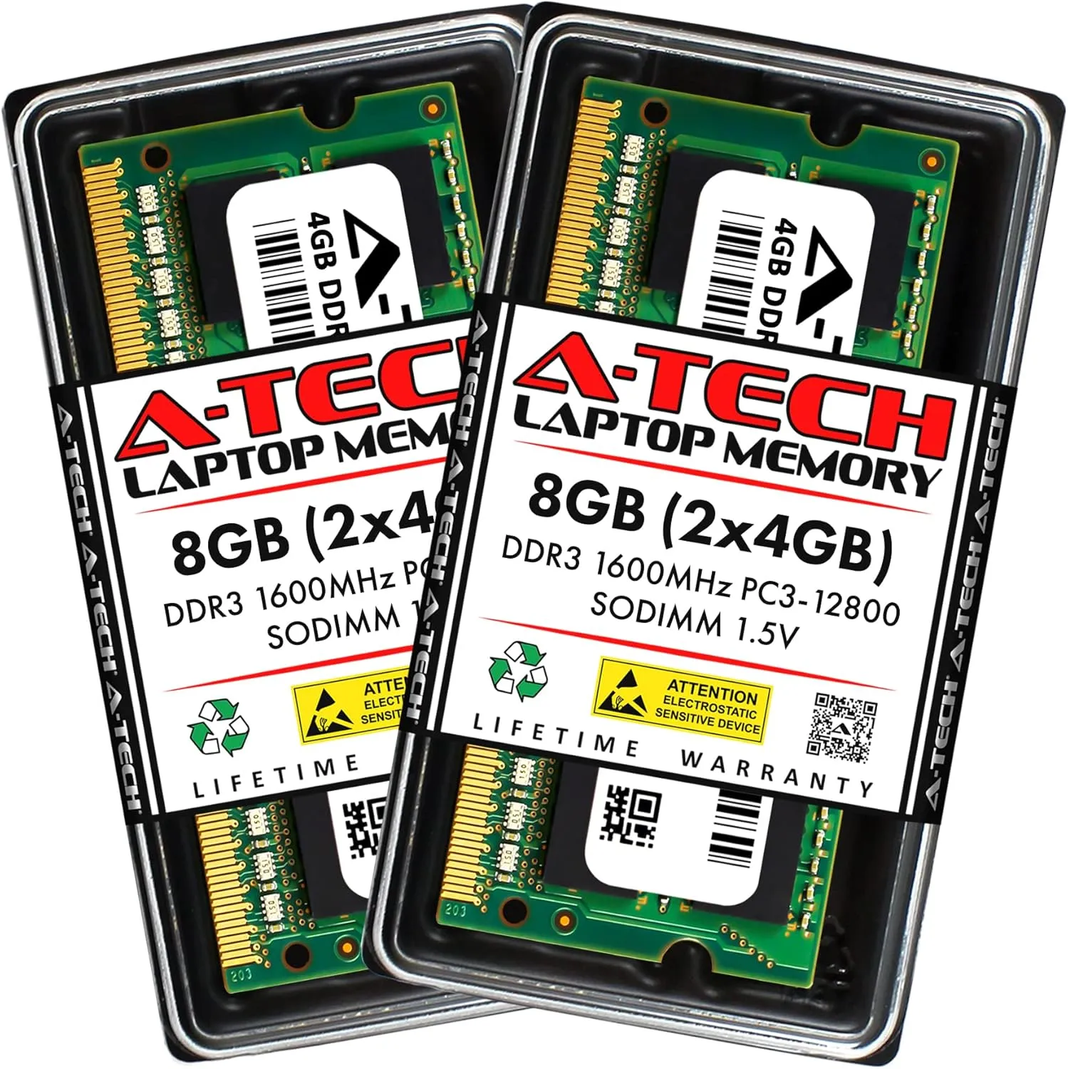 A-Tech 8GB Kit (2x4GB) RAM for Clevo P151SM1-A, P177SM-A, P370SM-A, P650SG, P655SE, P751ZM, W271CZQ, W355SSQ, W670SJQ1, W970SUY | DDR3 1600MHz PC3-12800 SODIMM 1.5V Non-ECC Memory Upgrade