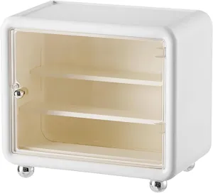 Action Figure Display Case Cabinet,Showcase Household Waterproof Organizer Box Storage for Miniatures Models Cars, White