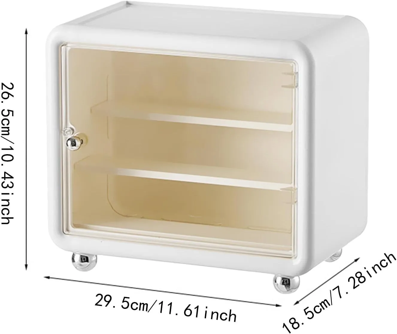 Action Figure Display Case Cabinet,Showcase Household Waterproof Organizer Box Storage for Miniatures Models Cars, White