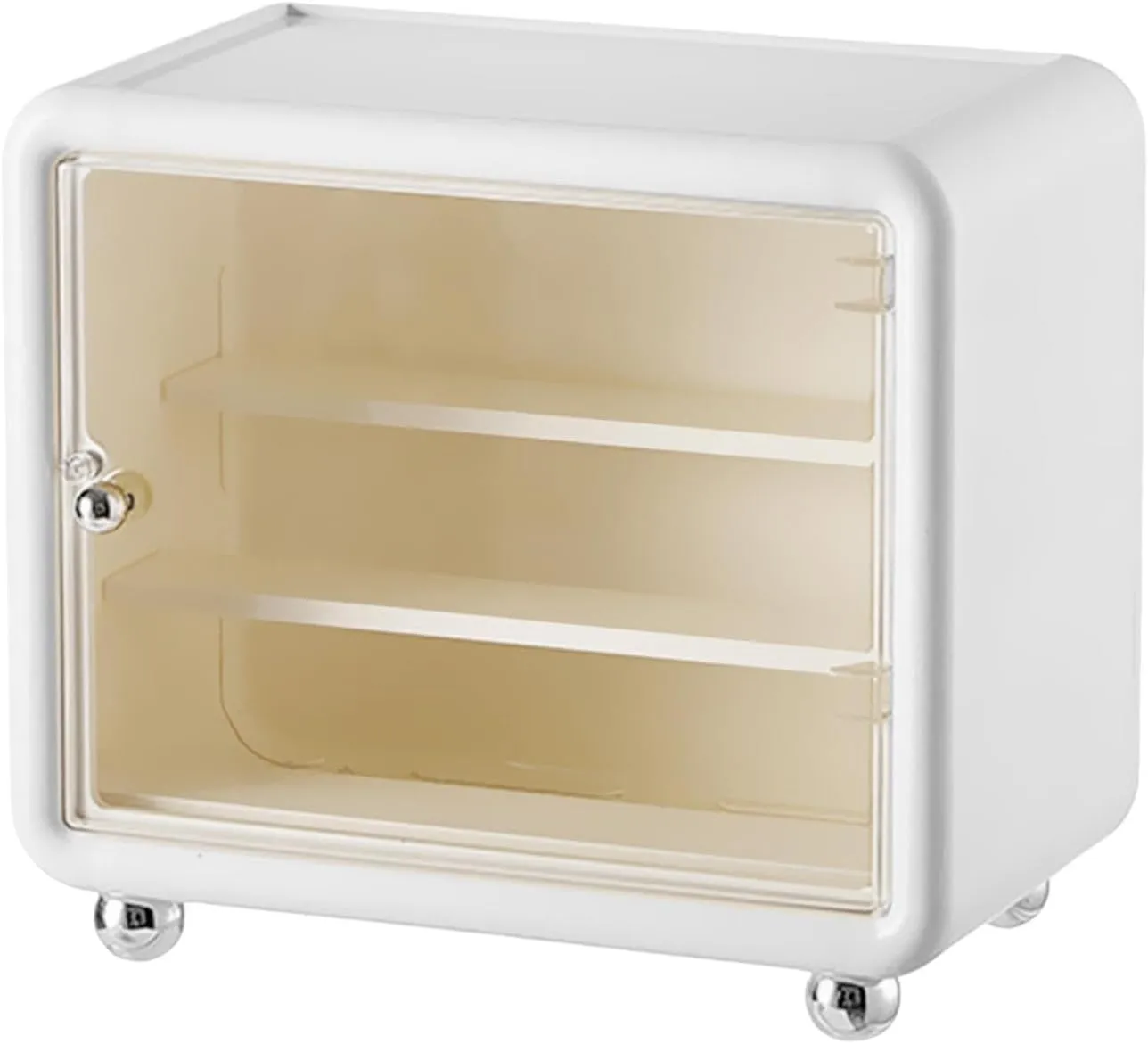 Action Figure Display Case Cabinet,Showcase Household Waterproof Organizer Box Storage for Miniatures Models Cars, White